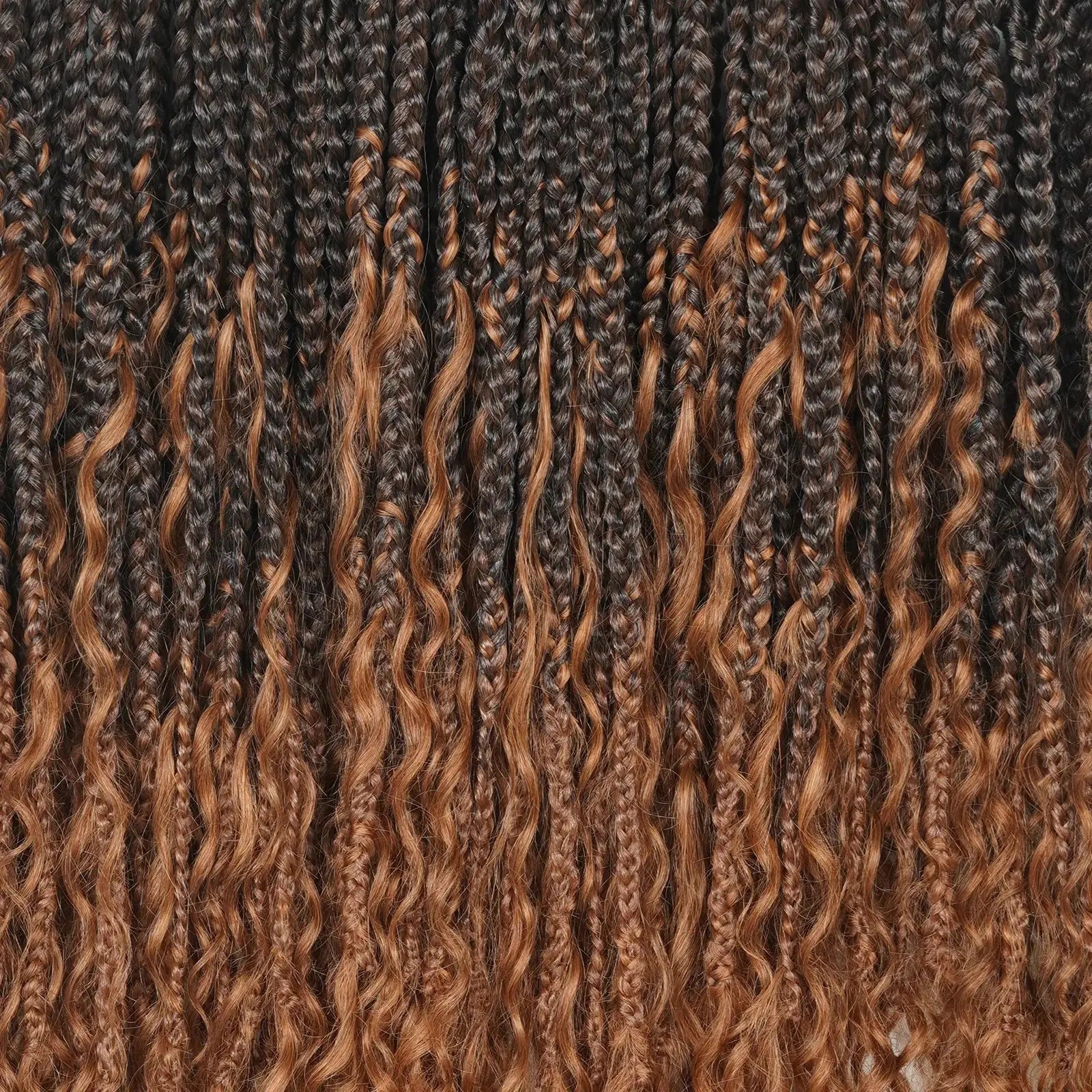 Toyotress Boho Box Braids with Human Hair Curls Protective Hairstyle Crochet Hair Extensions